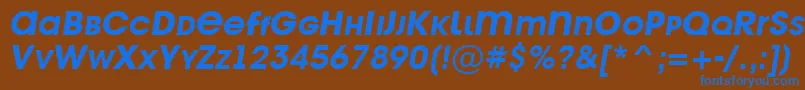 Czcionka AAvantetitlercpslcBolditalic – niebieskie czcionki na brązowym tle