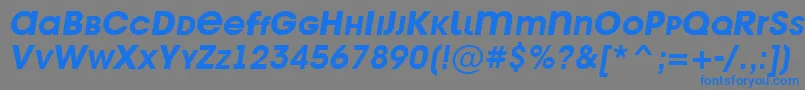 Czcionka AAvantetitlercpslcBolditalic – niebieskie czcionki na szarym tle