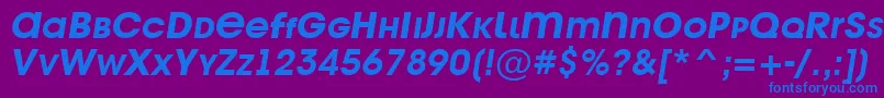 AAvantetitlercpslcBolditalic Font – Blue Fonts on Purple Background