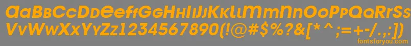 フォントAAvantetitlercpslcBolditalic – オレンジの文字は灰色の背景にあります。