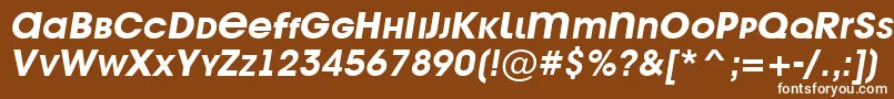 Czcionka AAvantetitlercpslcBolditalic – białe czcionki na brązowym tle