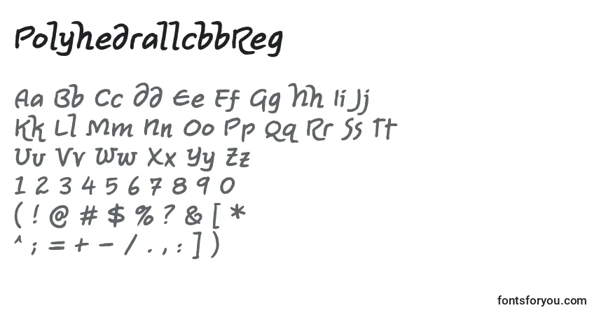 Czcionka PolyhedrallcbbReg – alfabet, cyfry, specjalne znaki