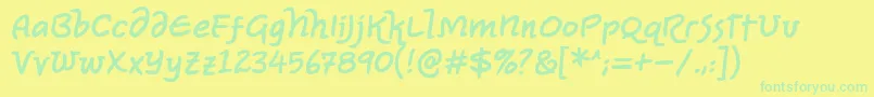 PolyhedrallcbbReg Font – Green Fonts on Yellow Background