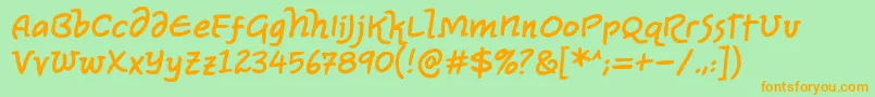 PolyhedrallcbbReg Font – Orange Fonts on Green Background