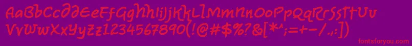 フォントPolyhedrallcbbReg – 紫の背景に赤い文字
