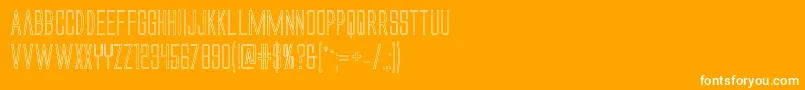 Alienleagueiiout-Schriftart – Weiße Schriften auf orangefarbenem Hintergrund