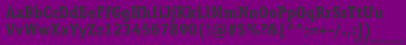 OfficinaserifstdBold-fontti – mustat fontit violetilla taustalla