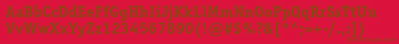 Шрифт OfficinaserifstdBold – коричневые шрифты на красном фоне