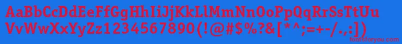 OfficinaserifstdBold Font – Red Fonts on Blue Background