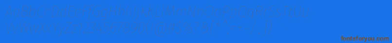 FirasanscondensedEightitalic-Schriftart – Braune Schriften auf blauem Hintergrund