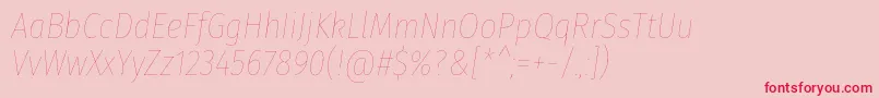 FirasanscondensedEightitalic-Schriftart – Rote Schriften auf rosa Hintergrund