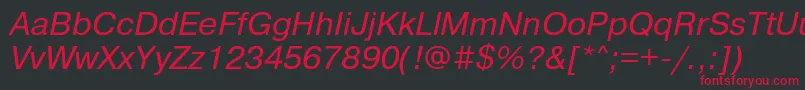 PragmaticacfttItalic Font – Red Fonts on Black Background
