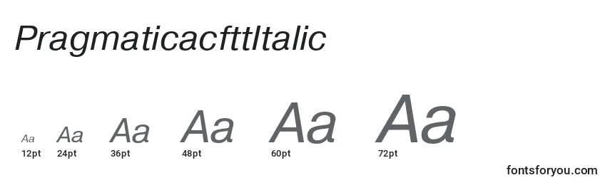 Размеры шрифта PragmaticacfttItalic