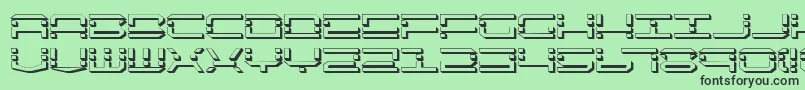 フォントQqv2s – 緑の背景に黒い文字