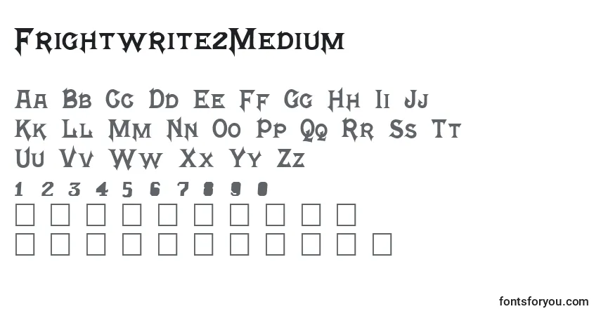Frightwrite2Medium-fontti – aakkoset, numerot, erikoismerkit