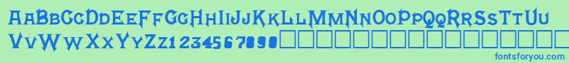 Frightwrite2Medium Font – Blue Fonts on Green Background