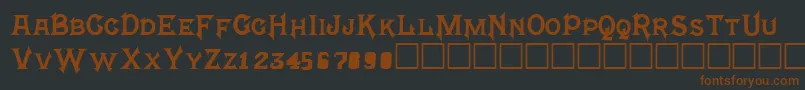 Шрифт Frightwrite2Medium – коричневые шрифты на чёрном фоне