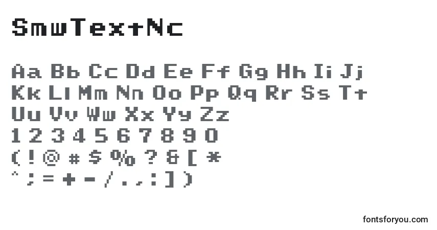 A fonte SmwTextNc – alfabeto, números, caracteres especiais