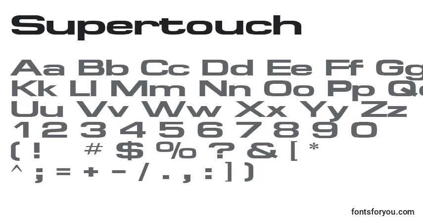Шрифт Supertouch – алфавит, цифры, специальные символы