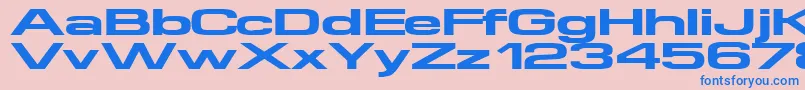 フォントSupertouch – ピンクの背景に青い文字