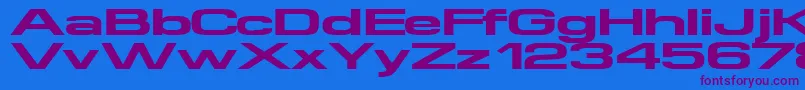 Supertouch-Schriftart – Violette Schriften auf blauem Hintergrund