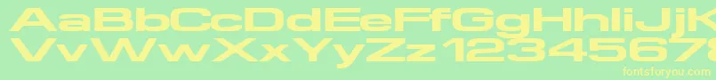 Supertouch-Schriftart – Gelbe Schriften auf grünem Hintergrund