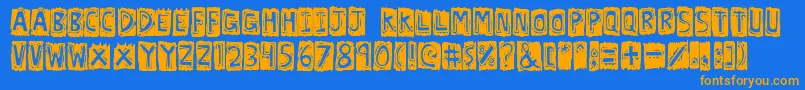 Lexo Font – Orange Fonts on Blue Background