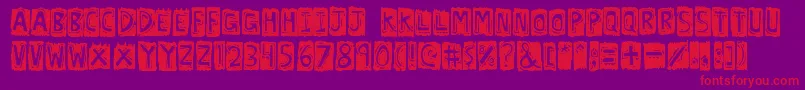 Police Lexo – polices rouges sur fond violet