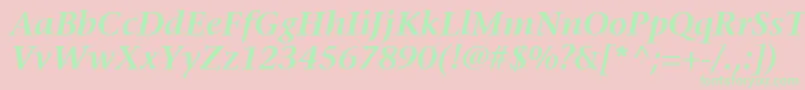 MesouranSerifSsiSemiBoldItalic Font – Green Fonts on Pink Background