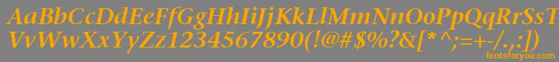 フォントMesouranSerifSsiSemiBoldItalic – オレンジの文字は灰色の背景にあります。