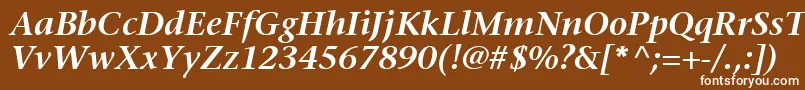 Шрифт MesouranSerifSsiSemiBoldItalic – белые шрифты на коричневом фоне