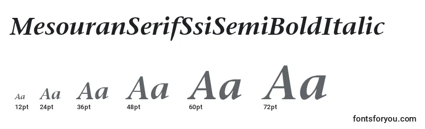 MesouranSerifSsiSemiBoldItalic Font Sizes