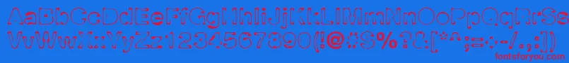 Planor Font – Red Fonts on Blue Background