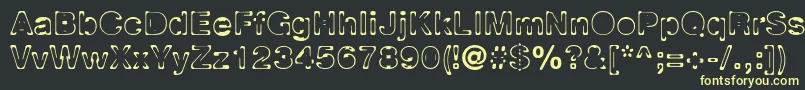 フォントPlanor – 黒い背景に黄色の文字