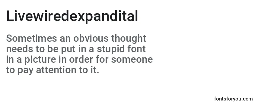 Review of the Livewiredexpandital Font