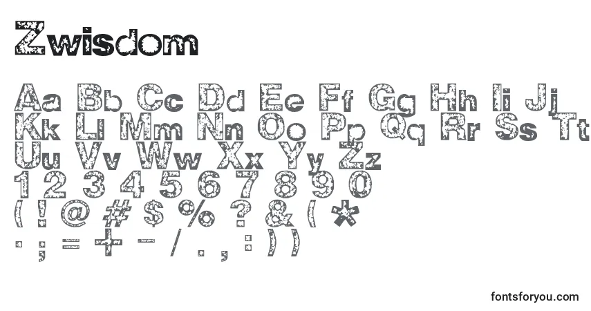 Fuente Zwisdom - alfabeto, números, caracteres especiales