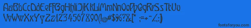 OberTuerkheim Font – Black Fonts on Blue Background