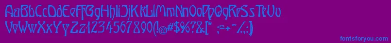 Шрифт OberTuerkheim – синие шрифты на фиолетовом фоне