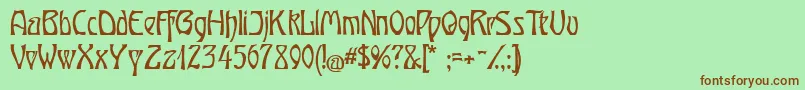 OberTuerkheim Font – Brown Fonts on Green Background