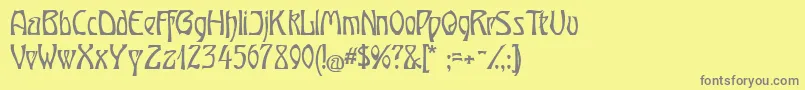OberTuerkheim Font – Gray Fonts on Yellow Background