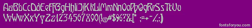 Шрифт OberTuerkheim – зелёные шрифты на фиолетовом фоне