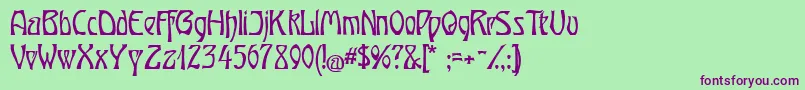 OberTuerkheim Font – Purple Fonts on Green Background