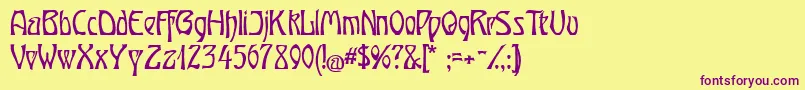 OberTuerkheim Font – Purple Fonts on Yellow Background