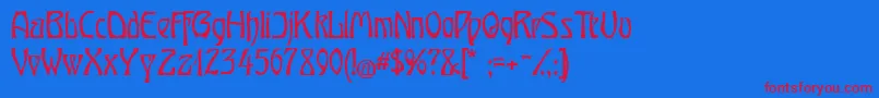 OberTuerkheim Font – Red Fonts on Blue Background