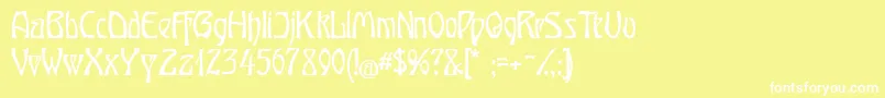 Шрифт OberTuerkheim – белые шрифты на жёлтом фоне