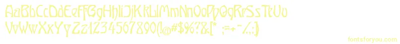 Шрифт OberTuerkheim – жёлтые шрифты на белом фоне