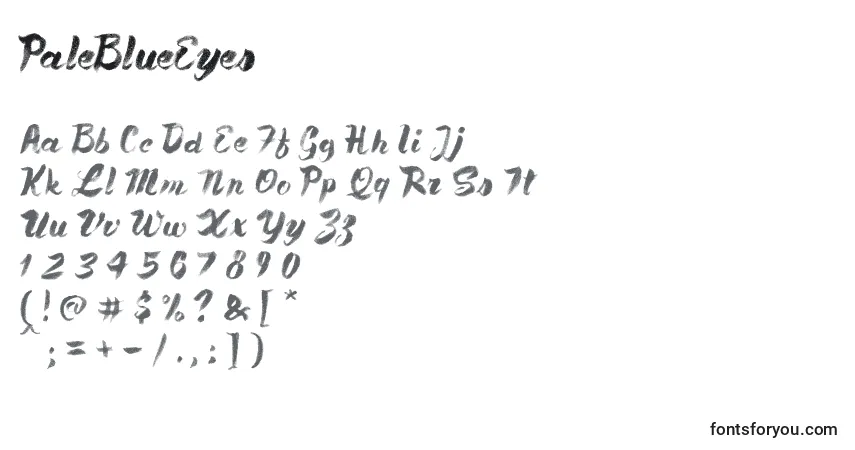 Шрифт PaleBlueEyes – алфавит, цифры, специальные символы