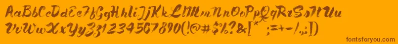 PaleBlueEyes-Schriftart – Braune Schriften auf orangefarbenem Hintergrund