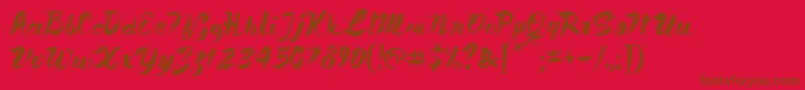 PaleBlueEyes Font – Brown Fonts on Red Background