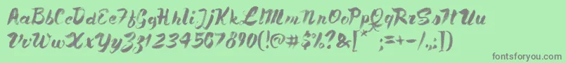 Czcionka PaleBlueEyes – szare czcionki na zielonym tle